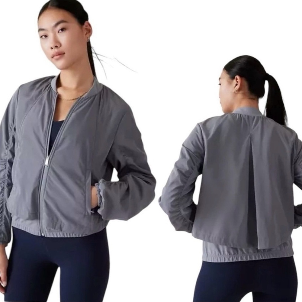 Athleta Women's Wayfarer Bomber Jacket, Grey, Sz S